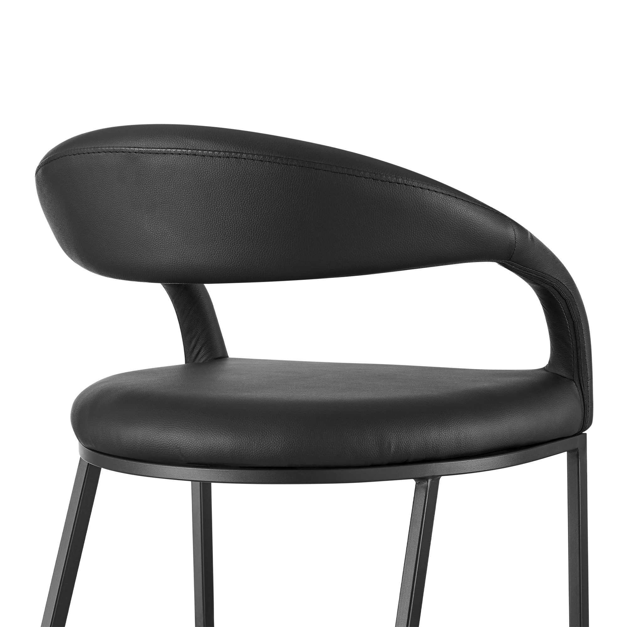 Image 7 Ramona 30 in. Bar Stool with Matte Black Iron and Black Faux Leather more views