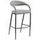 Ramona 30 in. Bar Stool with Matte Black Iron and Light Gray Leather