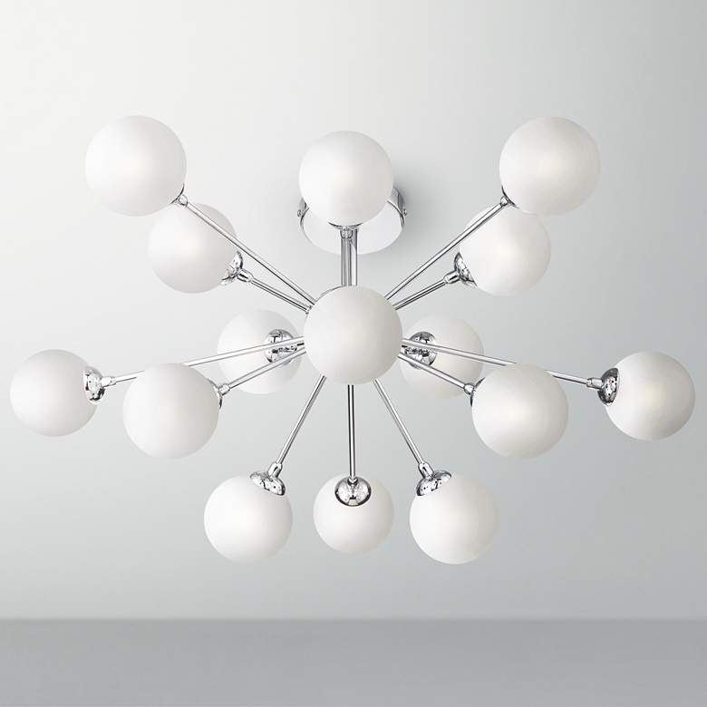 Image 1 Ramona 31 3/4 inch Wide Frosted Glass LED Ceiling Light