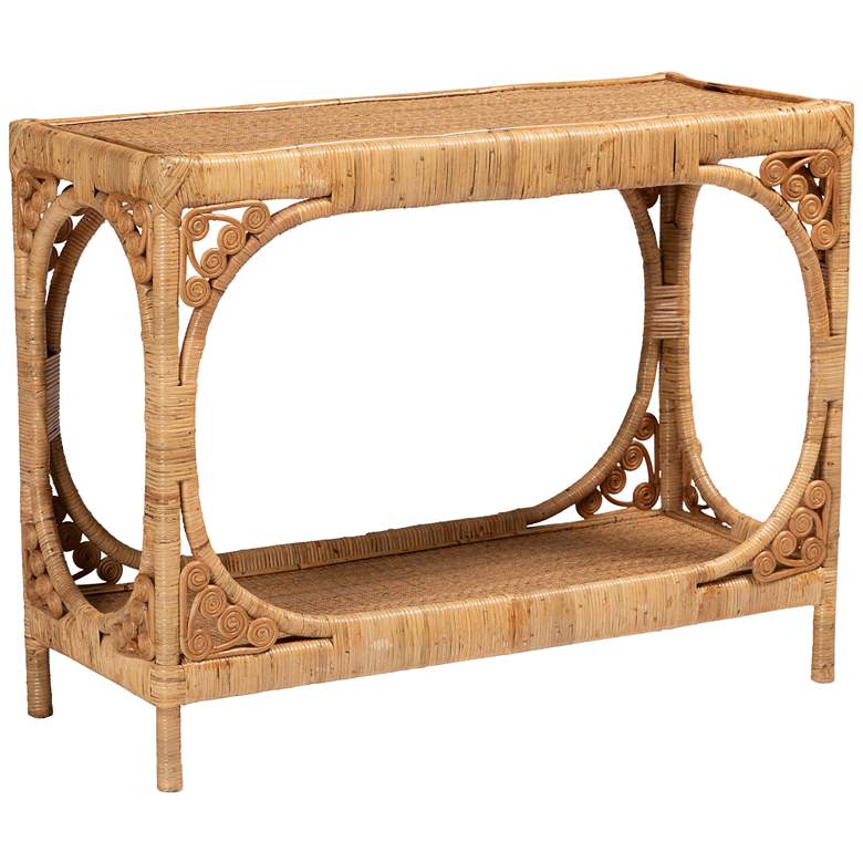 Image 2 Ramona 39 1/4" Wide Light Honey Rattan Console Table