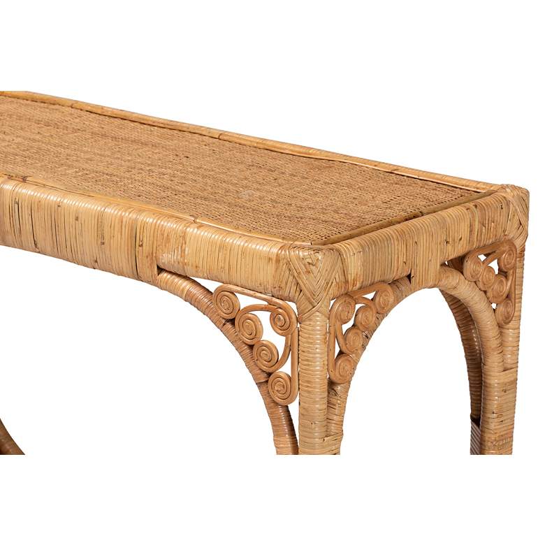 Image 4 Ramona 39 1/4" Wide Light Honey Rattan Console Table more views