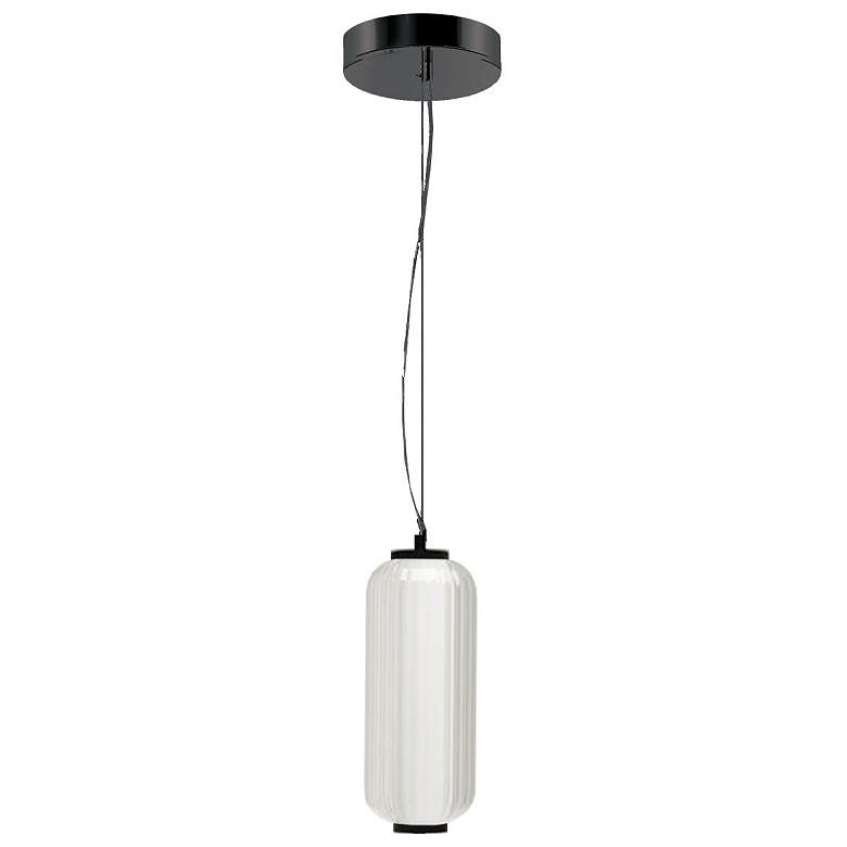 Image 1 Ramona 4.75" Wide Matte Black 10W LED Pendant With Clear Fluted Glass 