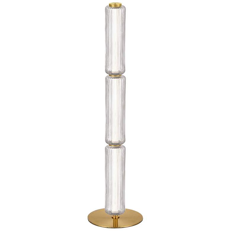 Image 1 Ramona 43" High Aged Brass Finish Floor Lamp w/ Clear Shade