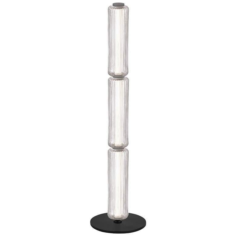 Image 1 Ramona 43" High Matte Black Finish Floor Lamp w/ Clear Shade