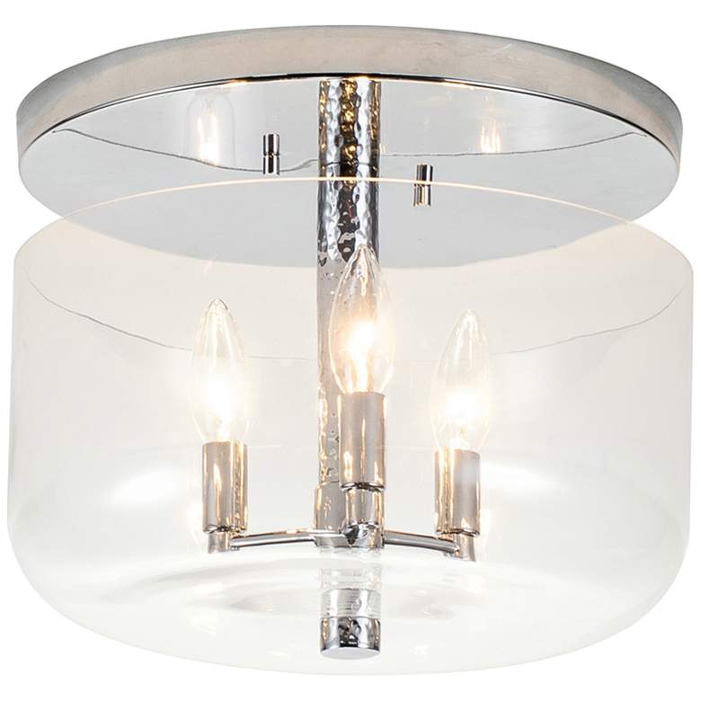 Image 2 Rampart 13 inch Wide Polished Chrome 3-Light Modern Ceiling Light