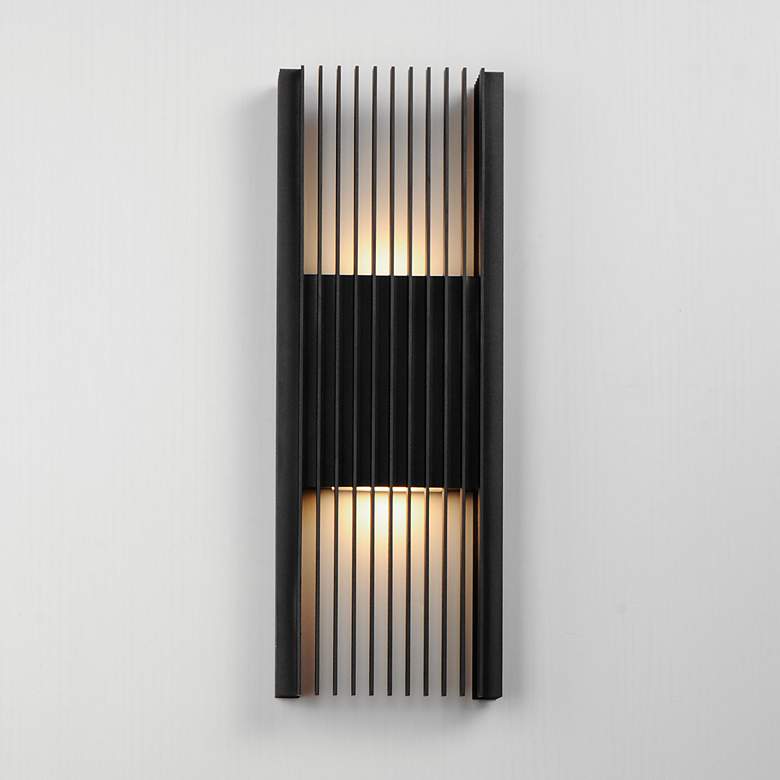 Image 3 Rampart 22" High Matte Black 2-Light LED Outdoor Wall Light more views