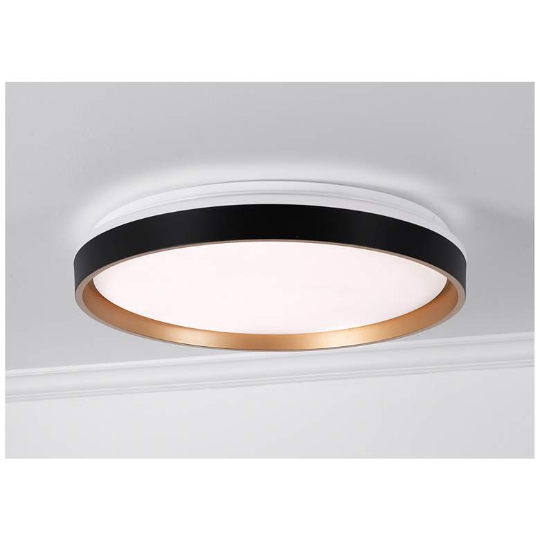 Image 1 Rana 19" Wide Black LED Flush Mount