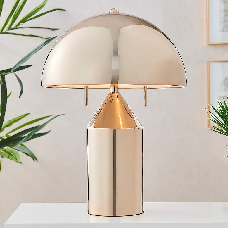 Image 1 Ranae French Gold Metal Modern Mushroom Table Lamp
