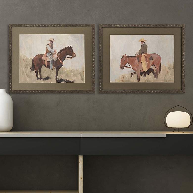 Image 1 Ranch Hand 32" Wide 2-Piece Framed Giclee Wall Art Set