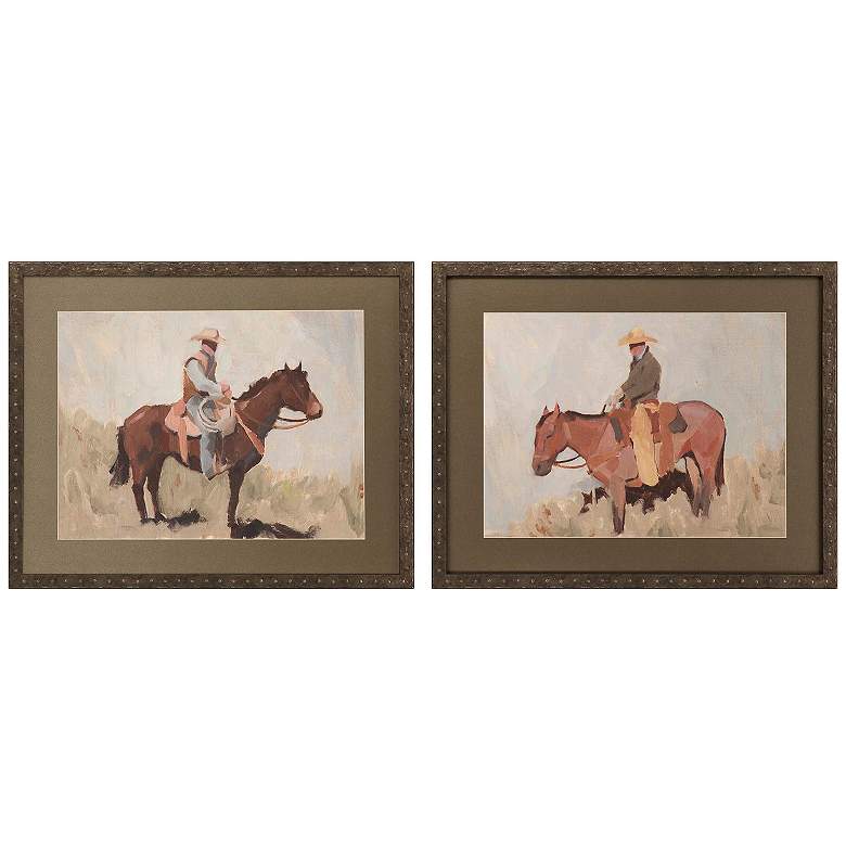Image 2 Ranch Hand 32"W x 26"H Framed Art Set of 2