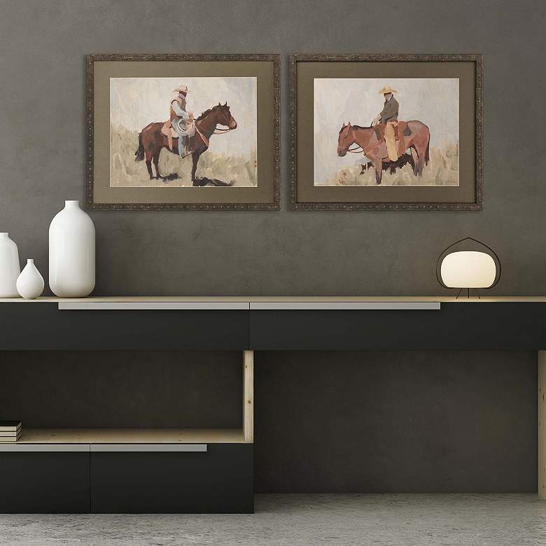 Image 5 Ranch Hand 32"W x 26"H Framed Art Set of 2 more views