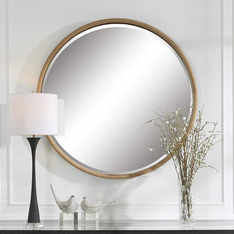 Image 1 Ranchero Round Mirror, Natural