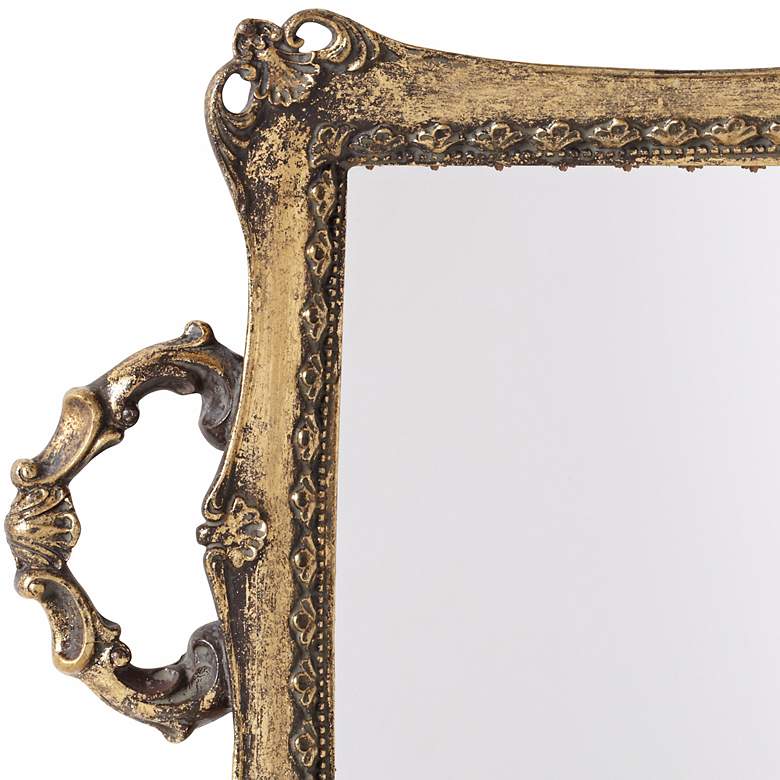 Randa 22&quot; Wide Antique Gold Mirrored Tray more views