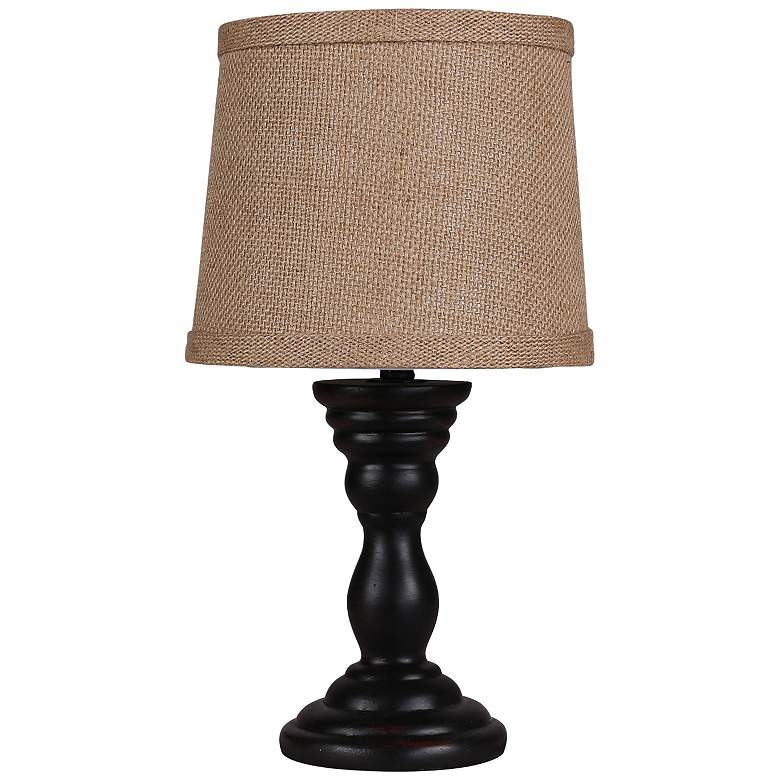 Image 1 Randolph 12 inch High Black Pedestal Accent Table Lamp