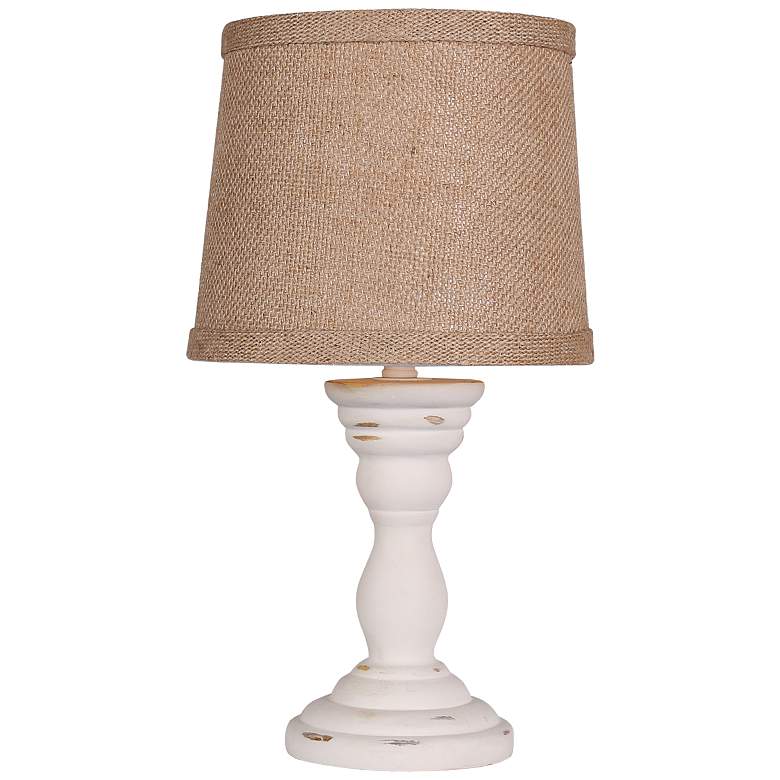 Image 1 Randolph 12"H Distressed White Pedestal Accent Table Lamp