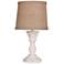 Randolph 12"H Distressed White Pedestal Accent Table Lamp