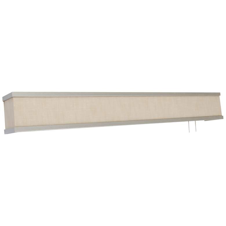 Image 1 Randolph 38" Wide Satin Nickel Jute LED Overbed Wall Light