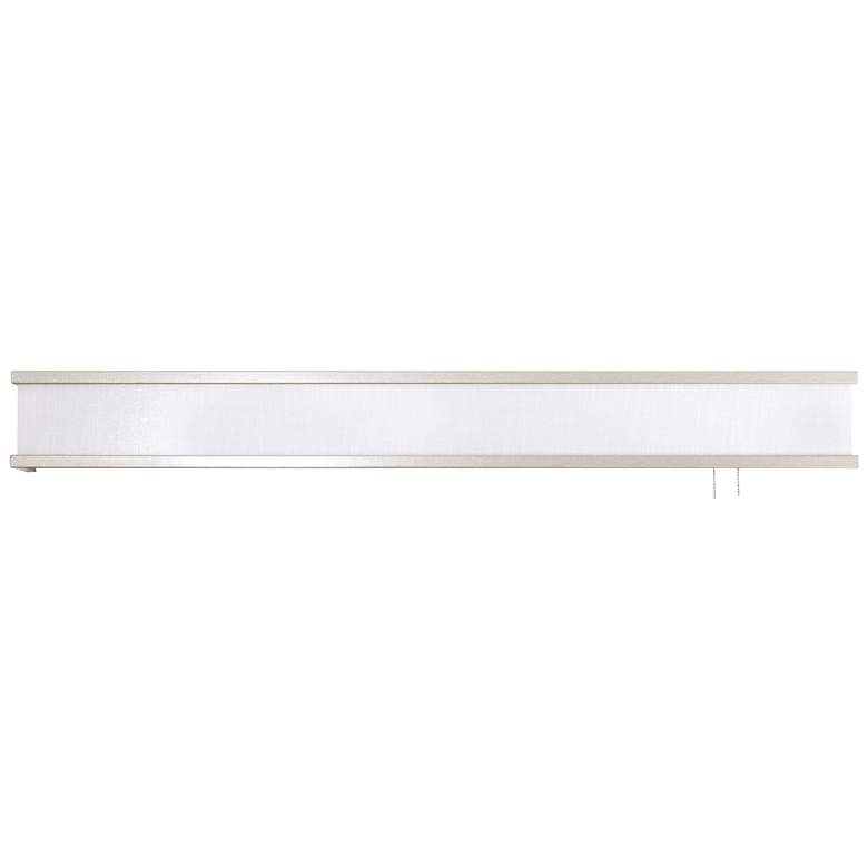 Image 1 Randolph 50 inch Wide Satin Nickel Linen LED Overbed Wall Light