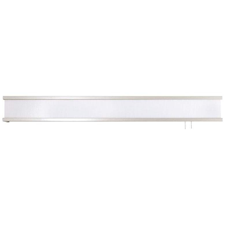 Image 1 Randolph 50" Wide Satin Nickel Linen LED Overbed Wall Light