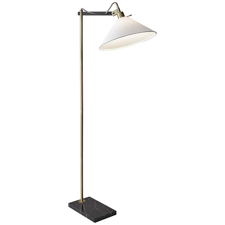 Image 1 Randolph Antique Brass and Black Floor Lamp