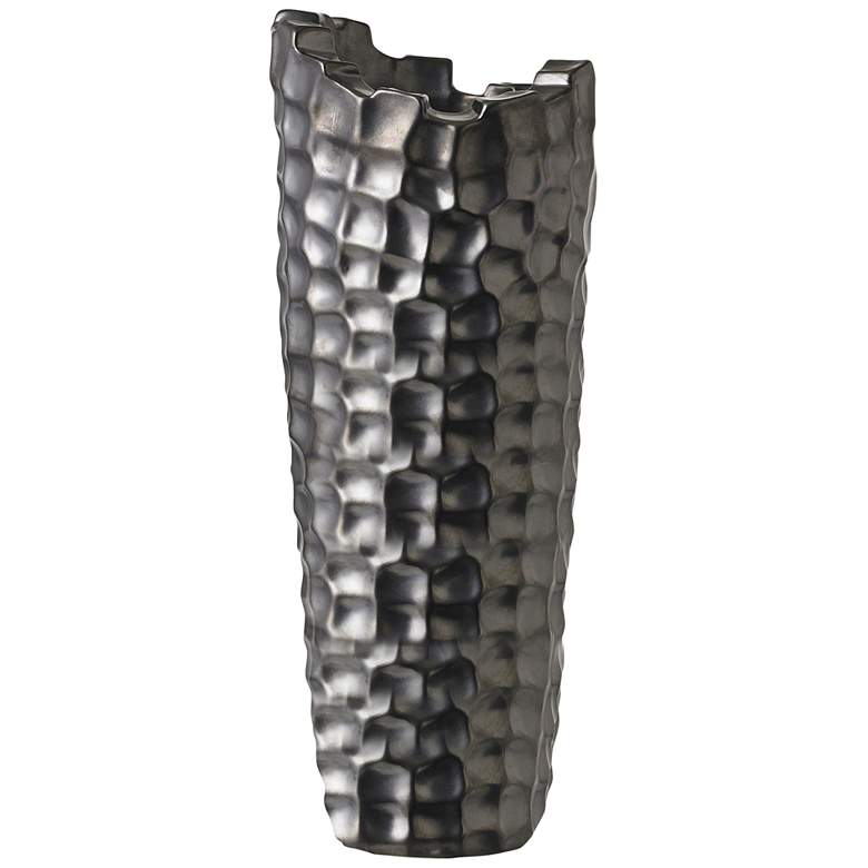 Image 1 Random Grid 21" High Graphite Ceramic Decorative Vase