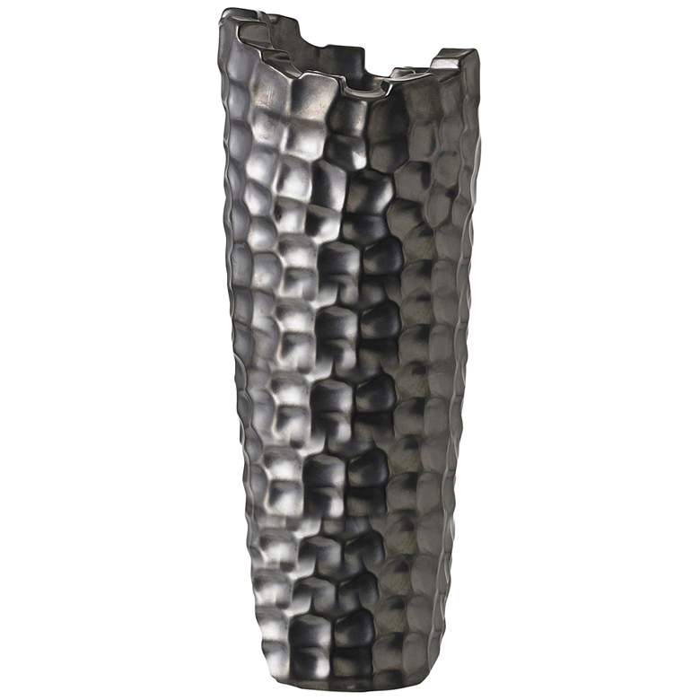 Image 1 Random Grid 21 inch High Graphite Ceramic Decorative Vase