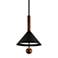 Ranger 16" Wide Black and Natural Acacia Wood Pendant Light