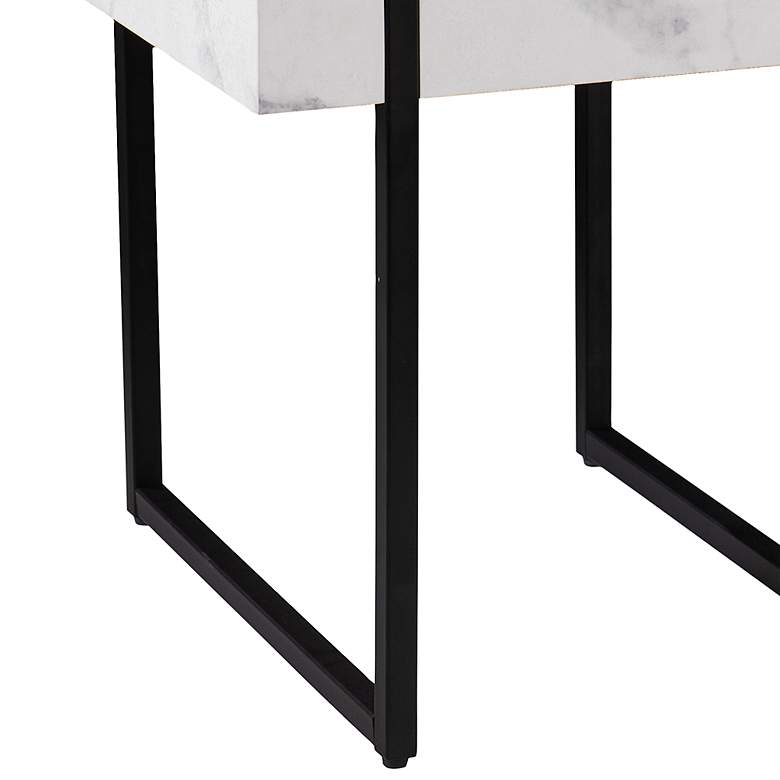 Image 4 Rangley 19 3/4" Wide White Faux Marble End Table more views