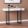 Rangley 39 1/4" White Faux Marble Black Metal Console Table