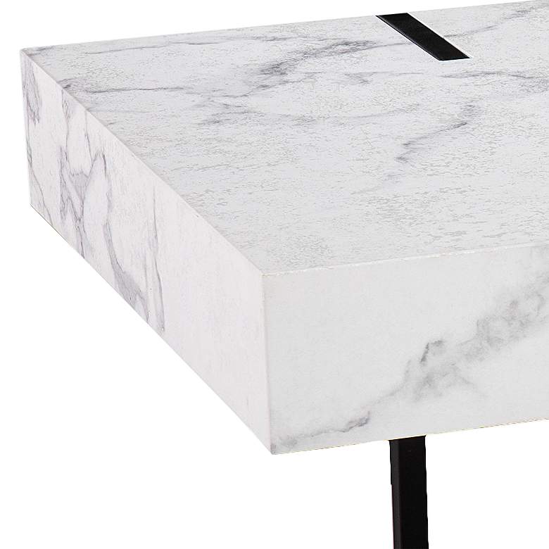 Image 2 Rangley 43 1/4" Wide White Faux Marble Cocktail Table more views