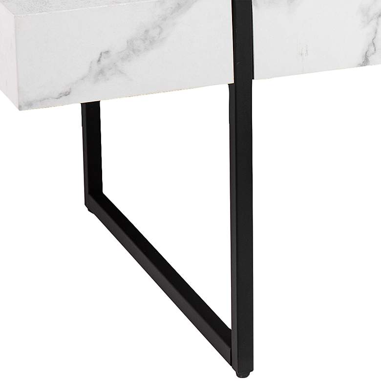 Image 3 Rangley 43 1/4" Wide White Faux Marble Cocktail Table more views