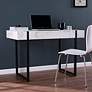 Rangley 45 1/4" Wide White Faux Marble Writing Desk