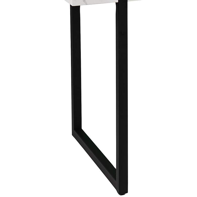 Image 4 Rangley 45 1/4" Wide White Faux Marble Writing Desk more views