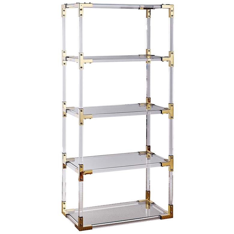 Image 1 Rani Large Acrylic and Clear Glass Bookcase