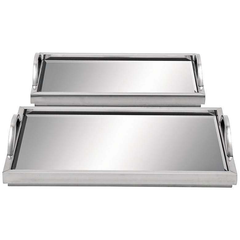 Image 1 Ranier Stainless Steel Mirror Tray Set of 2