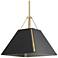 Ranik 15 7/8" Wide Brushed Champagne Bronze Pendant With Natural Black