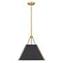 Thumbnail3 of Ranik 15 7/8" Wide Brushed Champagne Bronze Pendant With Natural Black more views