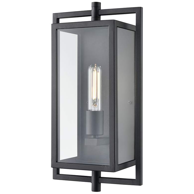 Image 1 Rankin 15 3/4" High Textured Black Outdoor Wall Light