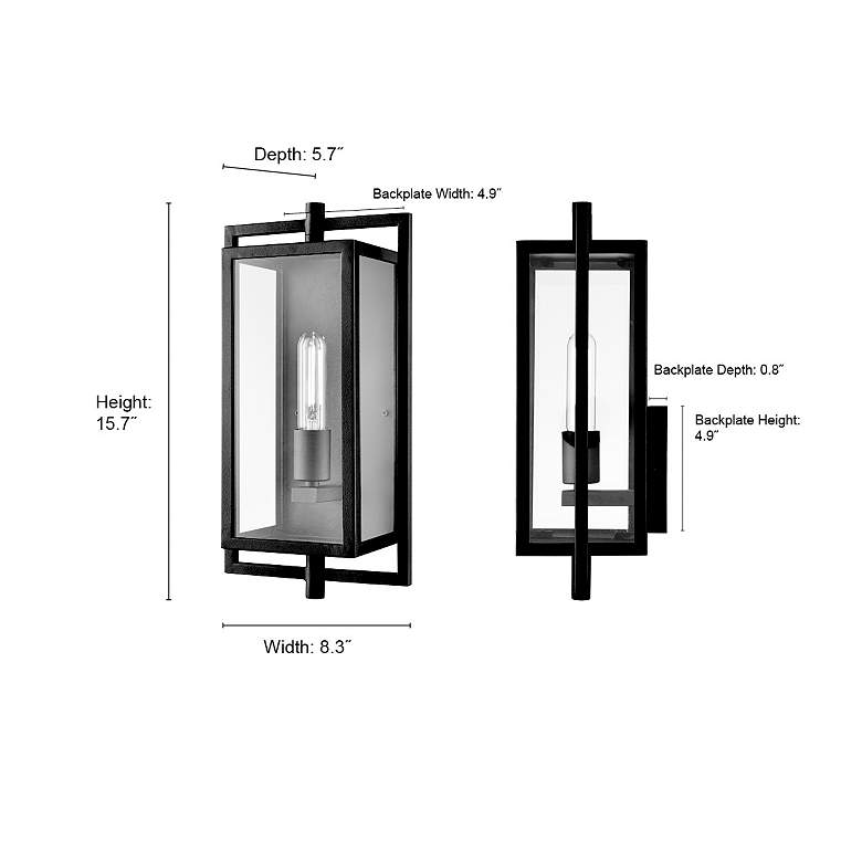 Image 7 Rankin 15 3/4" High Textured Black Outdoor Wall Light more views