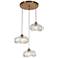 Ranunculus 17 3/4" Wide Plating Brass Multi-Light Pendant