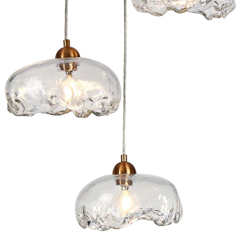 Image 2 Ranunculus 17 3/4" Wide Plating Brass Multi-Light Pendant more views