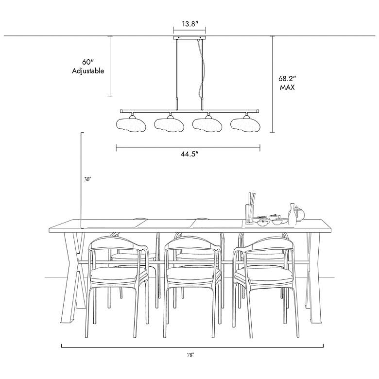 Image 5 Ranunculus 44 1/2"W Plating Brass 4-Light Island Chandelier more views