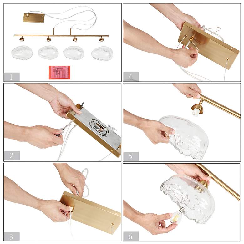 Image 6 Ranunculus 44 1/2"W Plating Brass 4-Light Island Chandelier more views