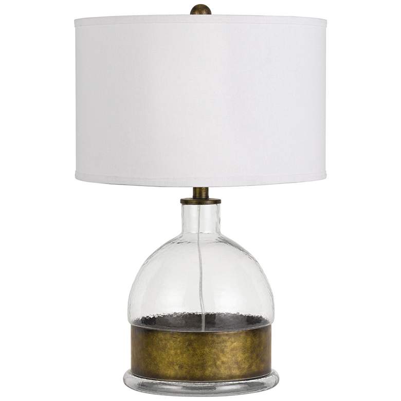 Image 2 Rapallo Clear Glass Table Lamp with Antique Brass Accents