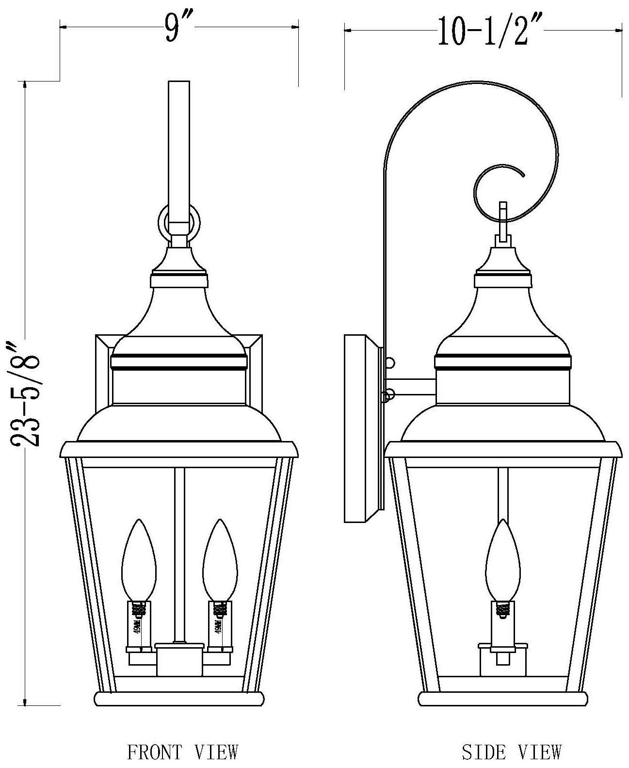Raphael by Z-Lite Sand Black 2 Light Outdoor Wall Light