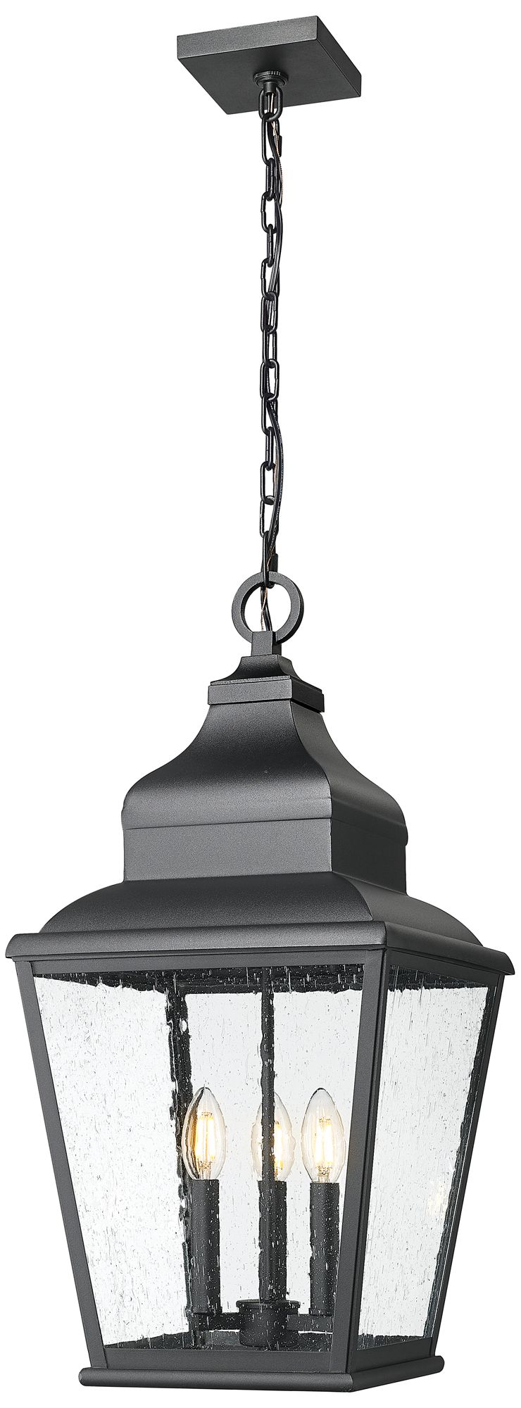 Raphael by Z-Lite Sand Black 3 Light Outdoor Chain Mount Ceiling Fixture