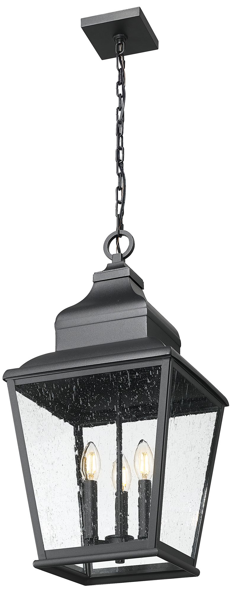 Image 5 Raphael by Z-Lite Sand Black 3 Light Outdoor Chain Mount Ceiling Fixture more views