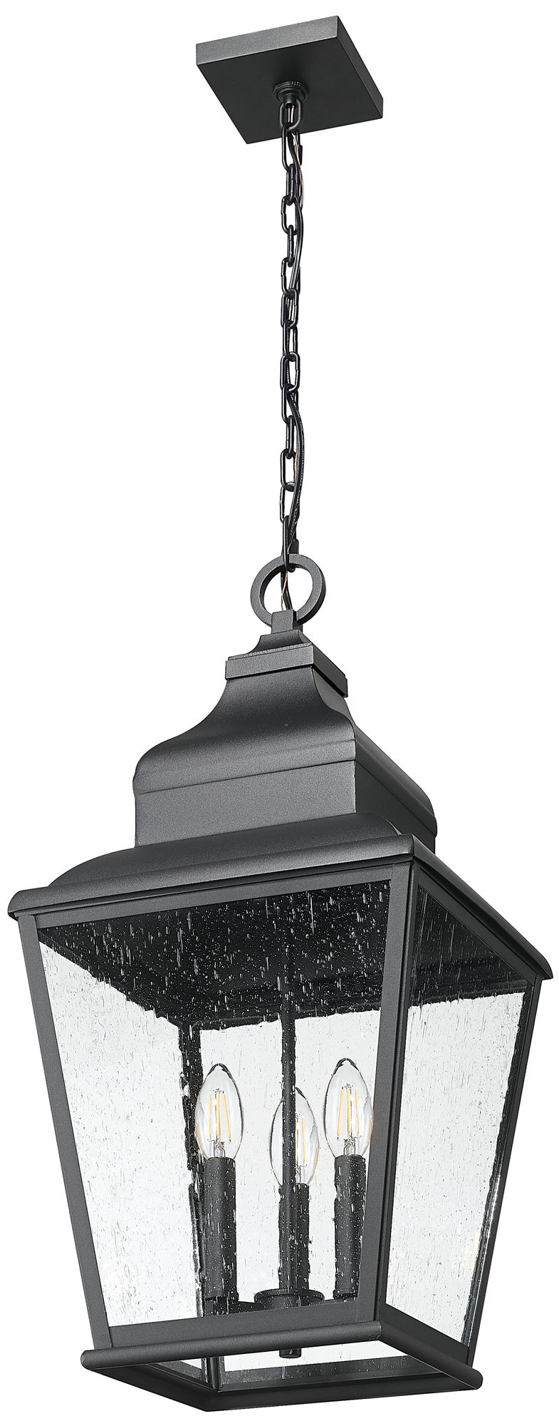 Image 7 Raphael by Z-Lite Sand Black 3 Light Outdoor Chain Mount Ceiling Fixture more views