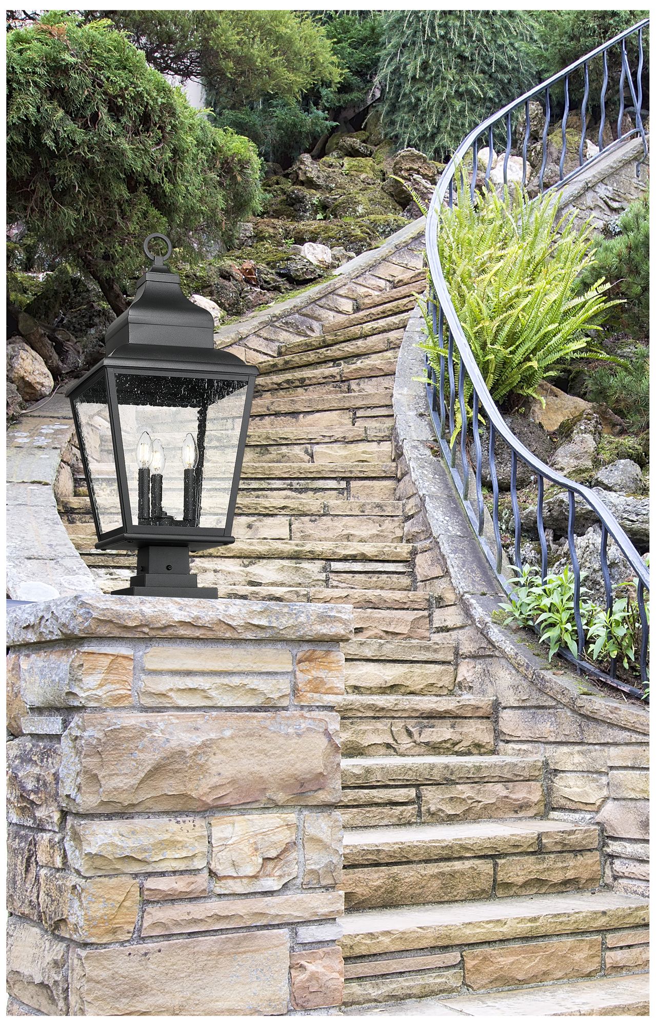 Image 2 Raphael by Z-Lite Sand Black 3 Light Outdoor Pier Mounted Fixture more views
