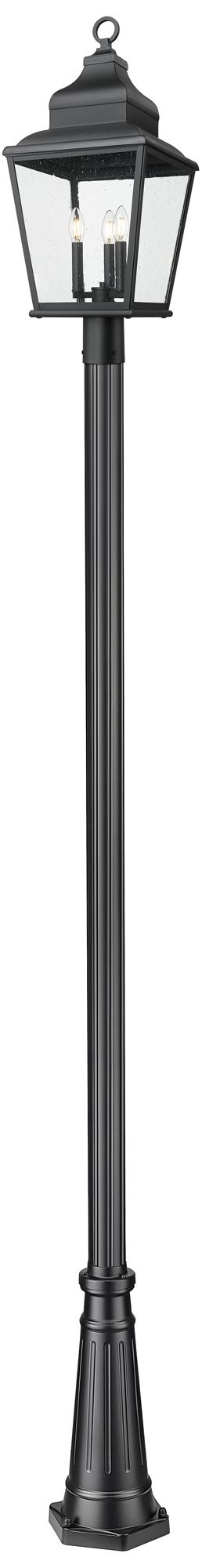 Raphael by Z-Lite Sand Black 3 Light Outdoor Post Mounted Fixture